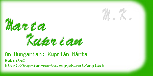 marta kuprian business card
