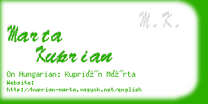 marta kuprian business card